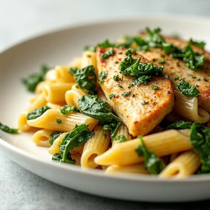 Creamy Pesto Chicken Pasta with Fresh Spinach