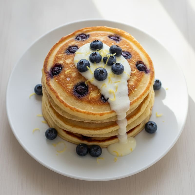 Blueberry Ricotta Pancakes with Lemon Zest