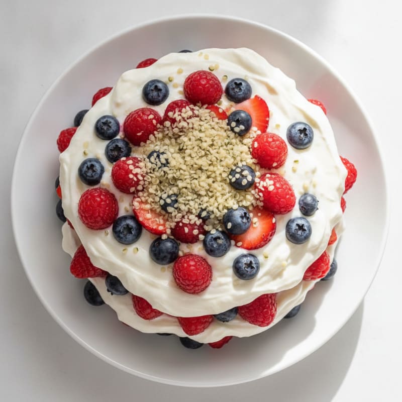 Silky Vanilla Greek Yogurt Protein Parfait with Mixed Berries