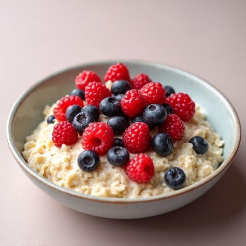 Creamy Cheesecake Protein Oats with Berries