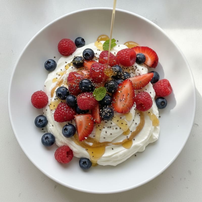 Silky Greek Yogurt Protein Mousse with Mixed Berries