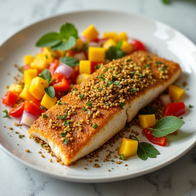 Crispy Pistachio-Crusted Mahi Mahi with Mango Salsa