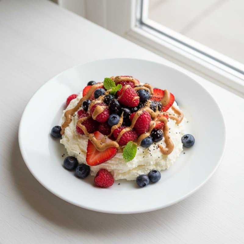 Silky Greek Yogurt Protein Mousse with Mixed Berries