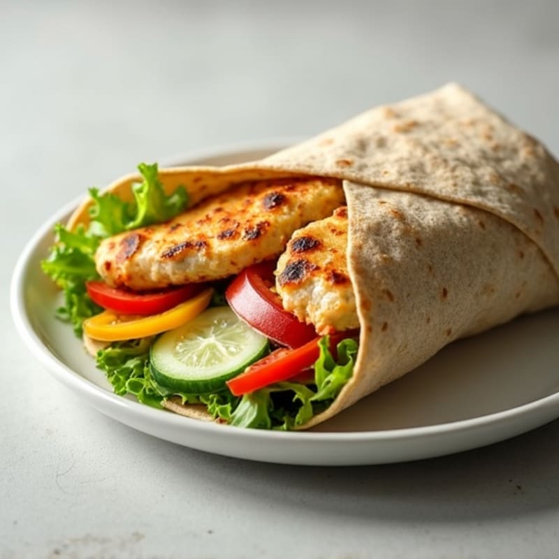 Fresh Grilled Chicken and Crispy Veggie Whole Wheat Wrap