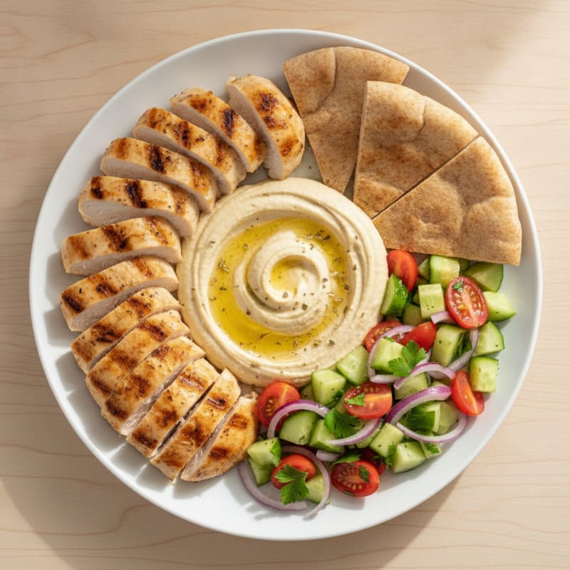 Mediterranean Hummus Platter with Pita