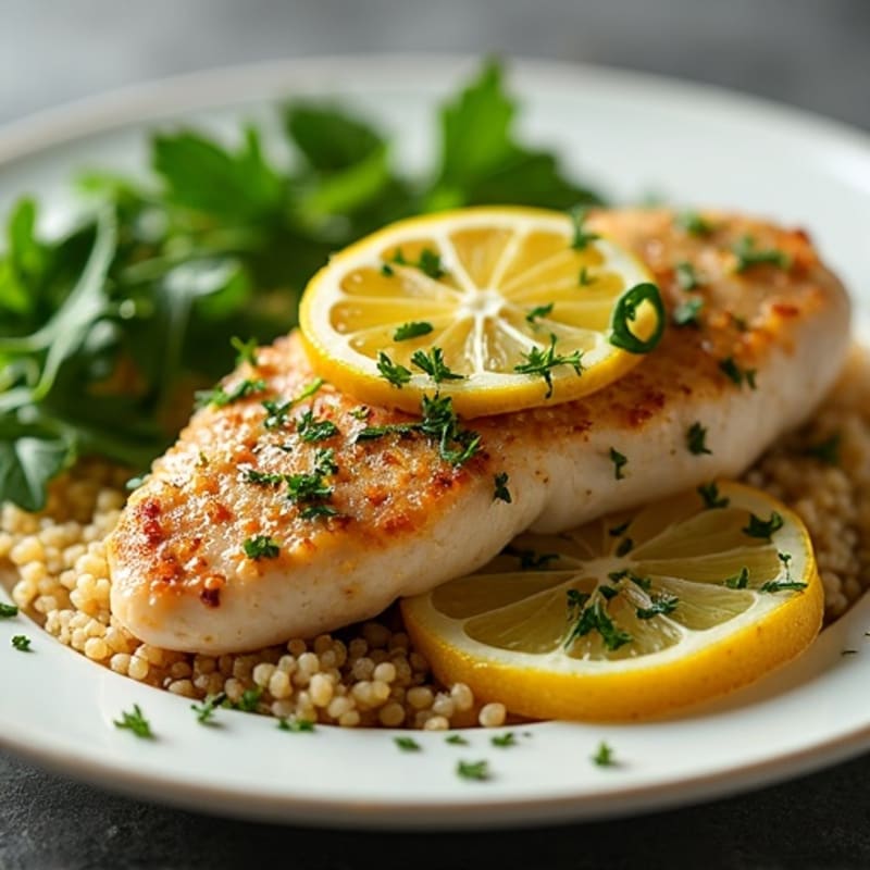 Herb-Crusted Lemon Garlic Pan Seared Chicken