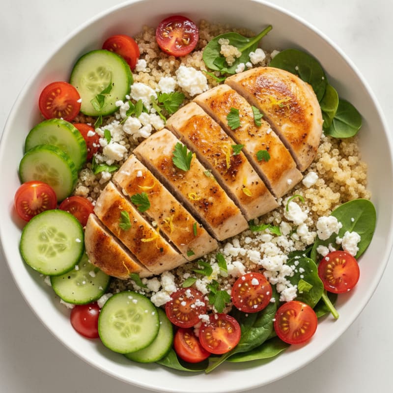 Lemon Herb Chicken and Quinoa Bowl