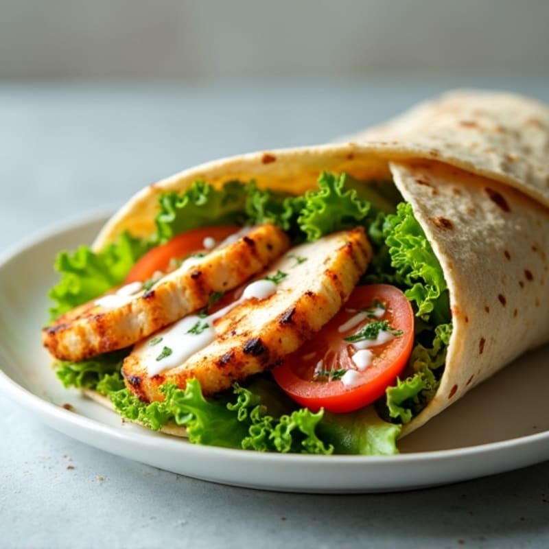 Crispy Grilled Chicken Wrap with Fresh Herbs