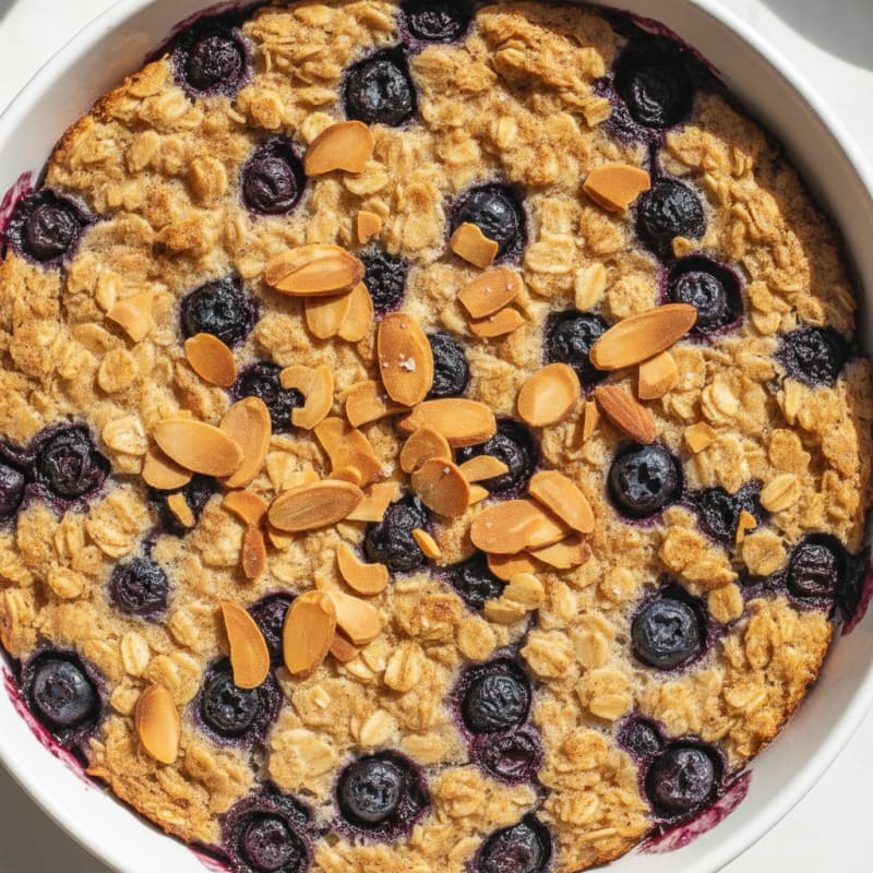 Baked Berry Oatmeal with Almonds