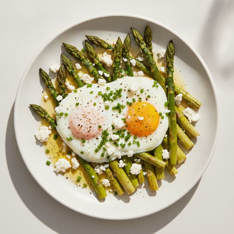 Baked Eggs with Roasted Asparagus