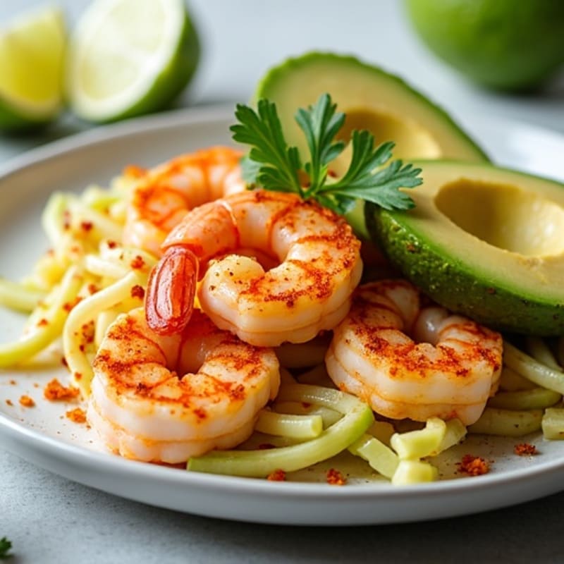 Spicy Citrus-Seared Shrimp with Crunchy Jicama Slaw and Creamy Avocado