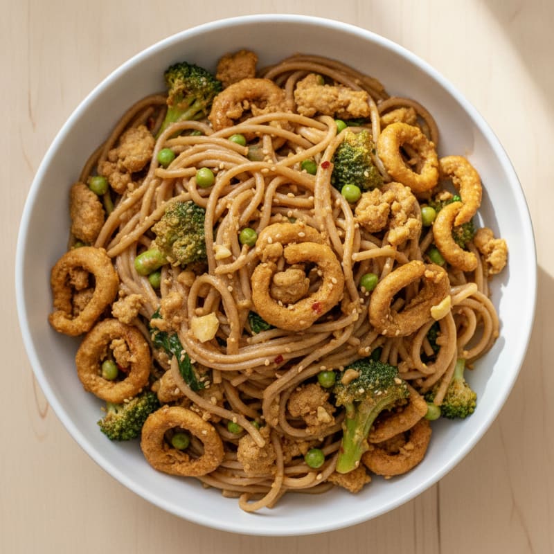 Peanut Soy Curl Noodle Bowl