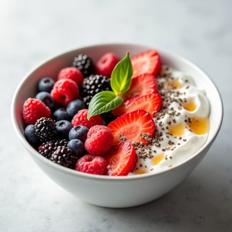 Honey-Drizzled Greek Yogurt Power Bowl with Fresh Berries
