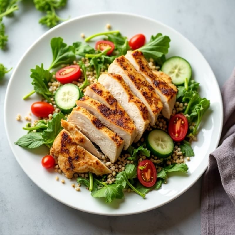 Grilled Chicken and Quinoa Salad with Fresh Greens