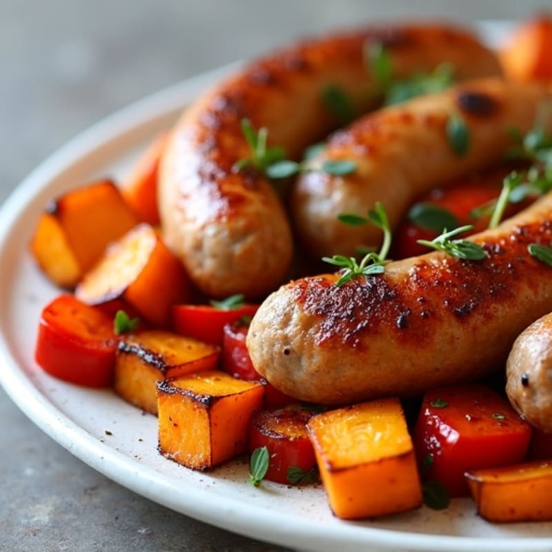 Herb-Roasted Sausage and Sweet Potato Sheet Pan Dinner