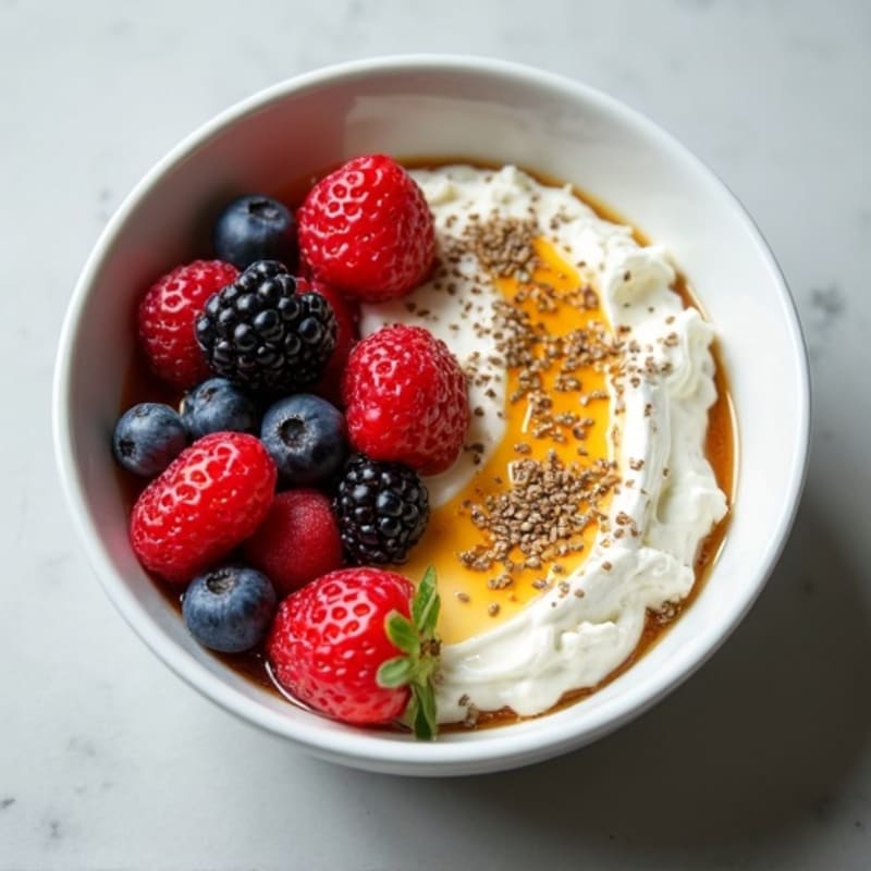 Cottage Cheese Berry Bowl with Chia Seeds