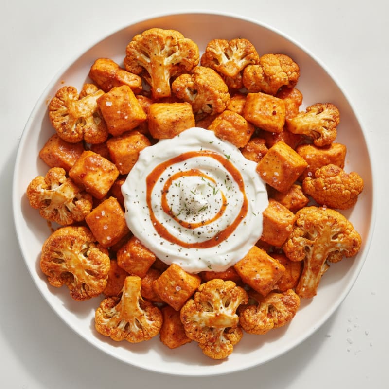 Buffalo Cauliflower Bites with Ranch Dip