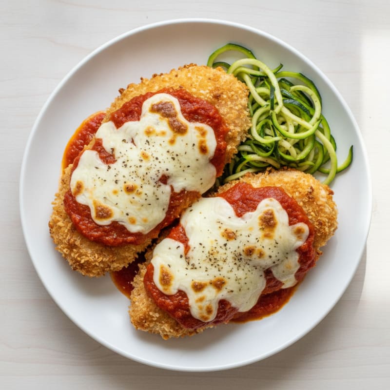 Baked Crispy Chicken Parmesan with Marinara