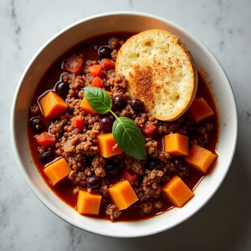 Hearty Black Bean Beef Chili with Sweet Potato