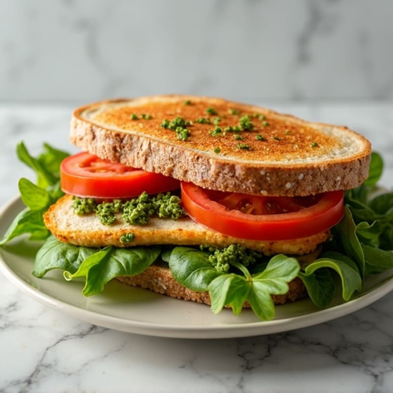 Herb-Pesto Grilled Chicken Sandwich with Fresh Greens
