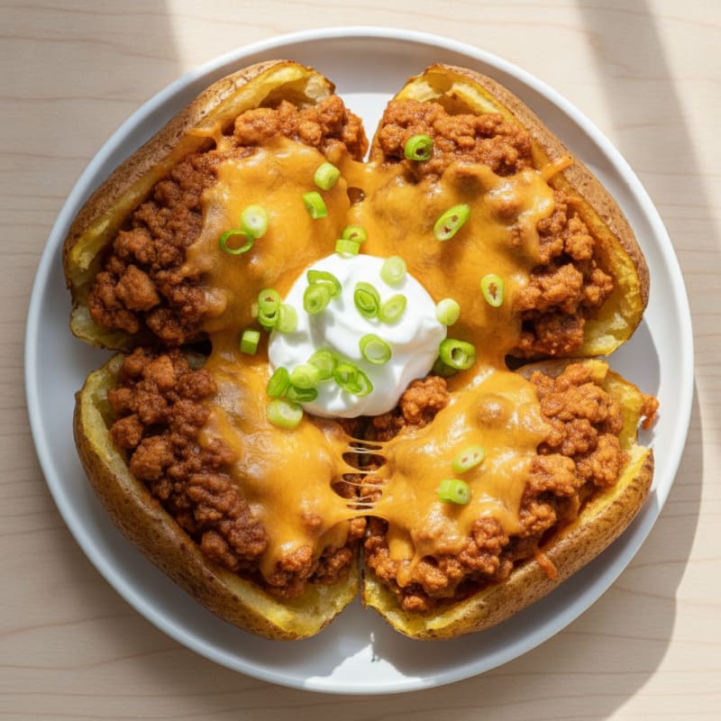 Loaded Chili Cheese Potato Skins