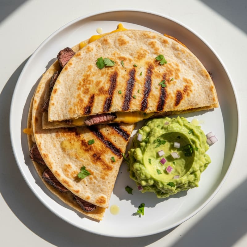 Carne Asada Quesadillas with Guacamole