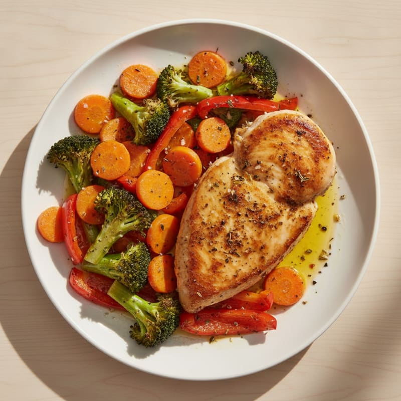 Pan-Seared Chicken with Roasted Vegetables
