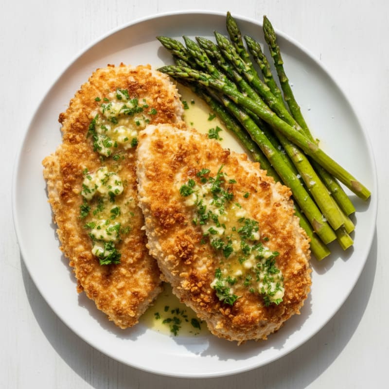Pan-Fried Chicken Cutlets with Herb Butter