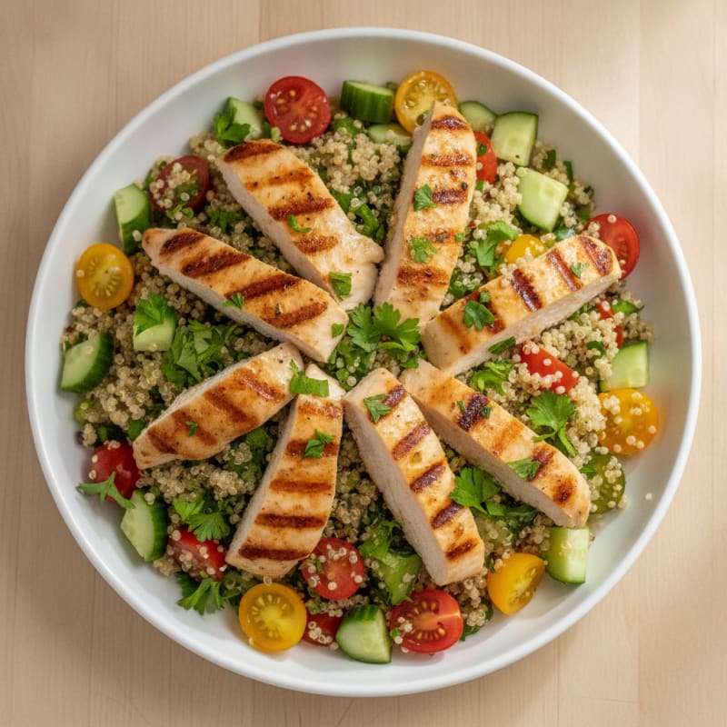 Grilled Chicken and Quinoa Salad with Lemon Vinaigrette