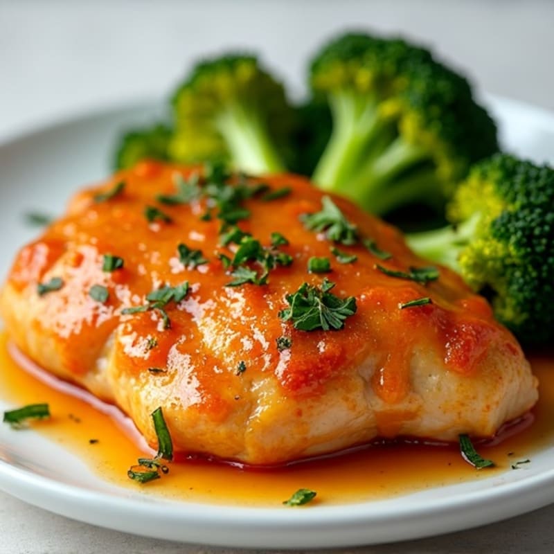 Baked Orange Chicken with Crispy Broccoli