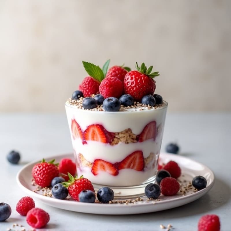 Greek Yogurt Protein Parfait with Mixed Berries