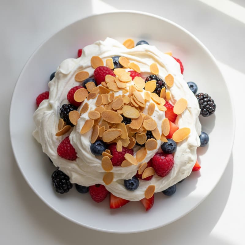 Greek Yogurt Protein Mousse with Mixed Berries