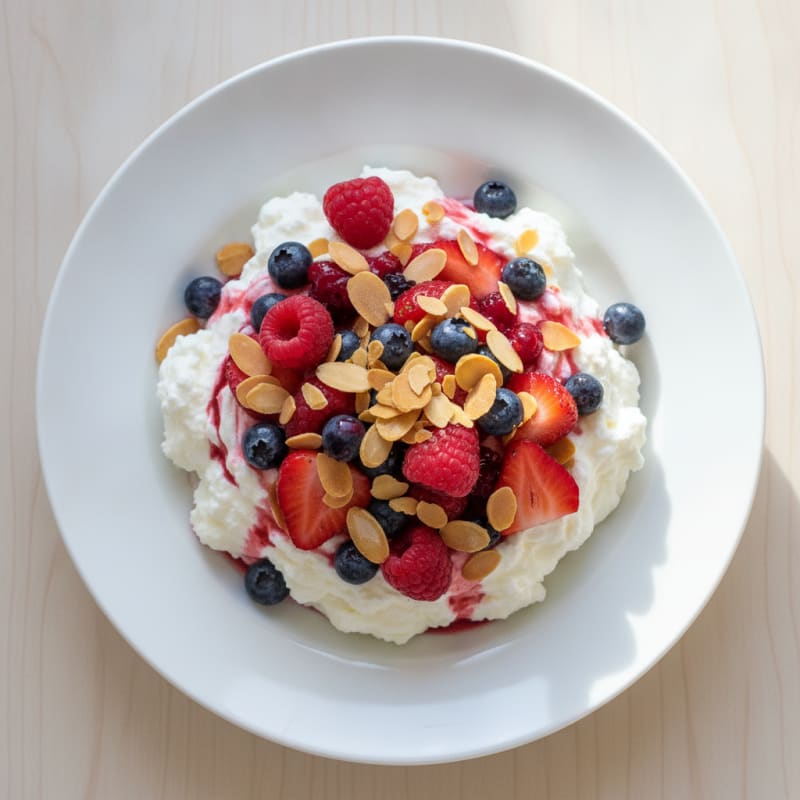 Greek Yogurt Protein Mousse with Mixed Berries