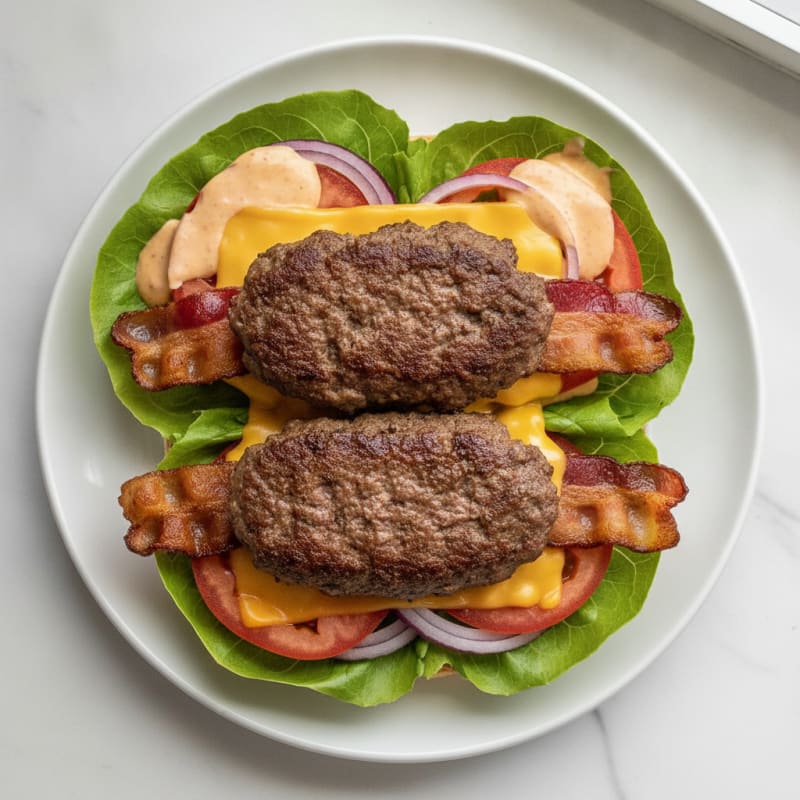Double Bacon Cheeseburger with Secret Sauce