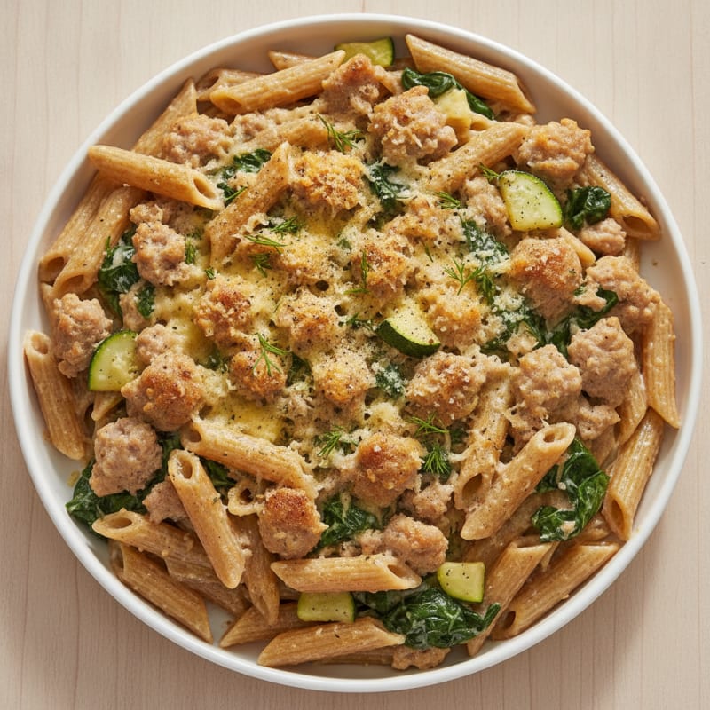 Sausage and Dill Pasta Bake