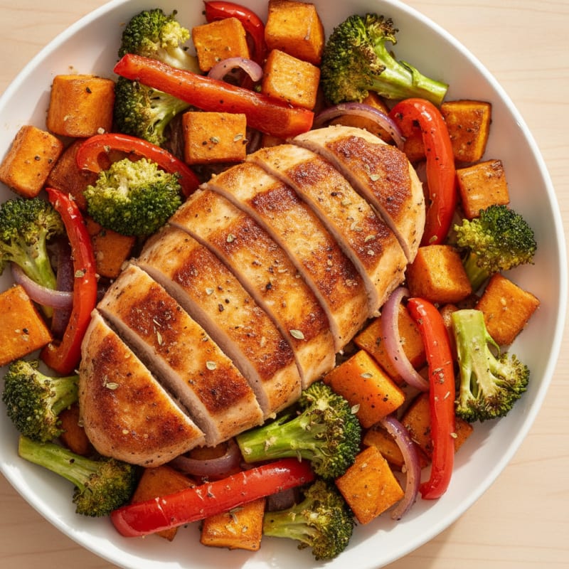 Pan-Seared Chicken with Roasted Vegetables