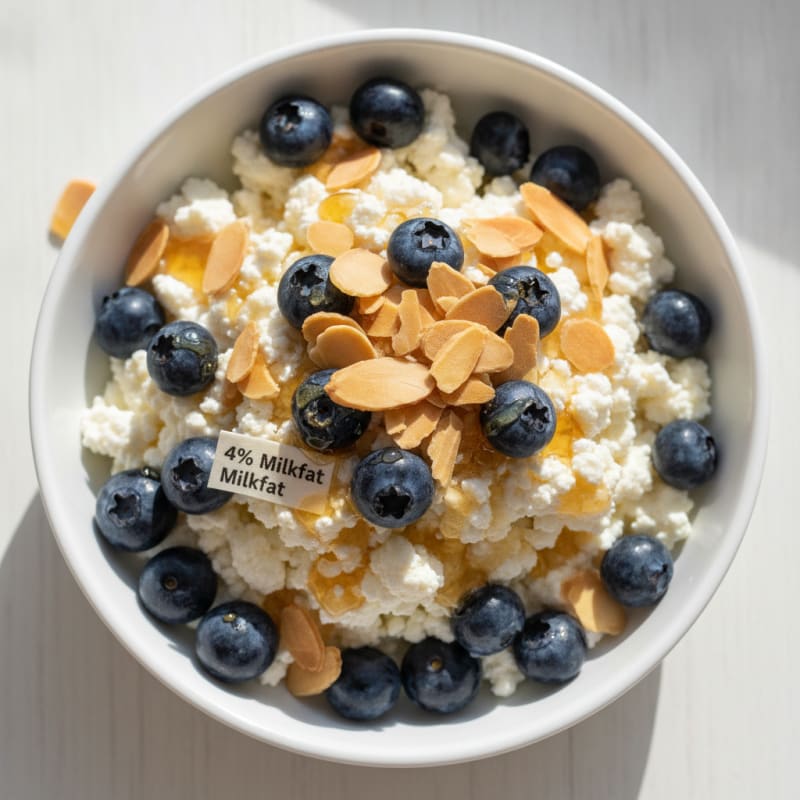 Cottage Cheese Berry Parfait with Almonds