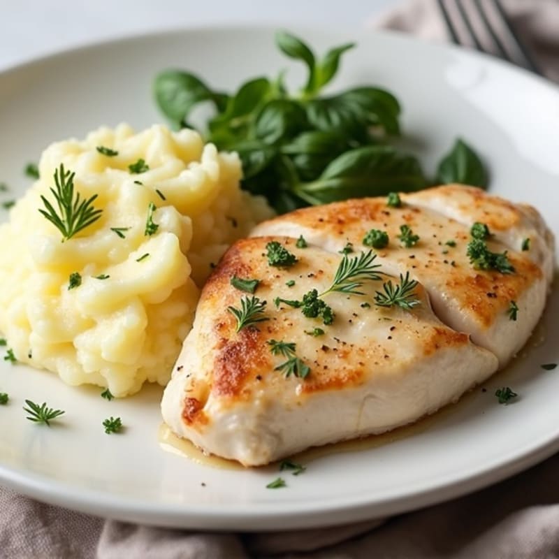 Creamy Greek Yogurt Chicken with Herbed Mashed Potatoes