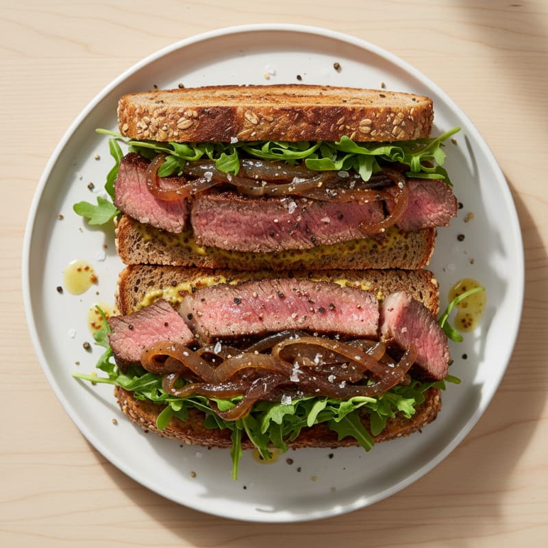 Seared Steak Sandwich with Caramelized Onions