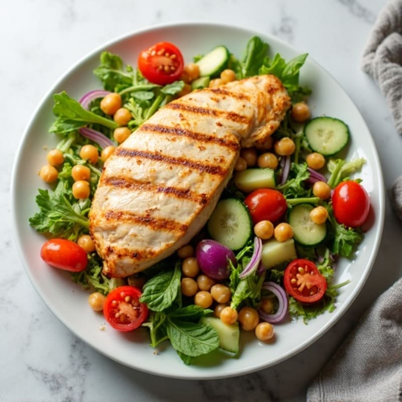 Grilled Chicken Breast with Chickpea Salad