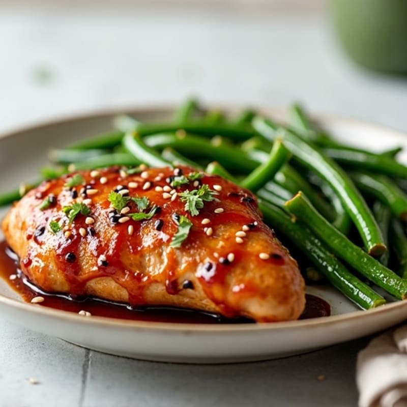 Roasted Teriyaki Chicken with Crispy Green Beans