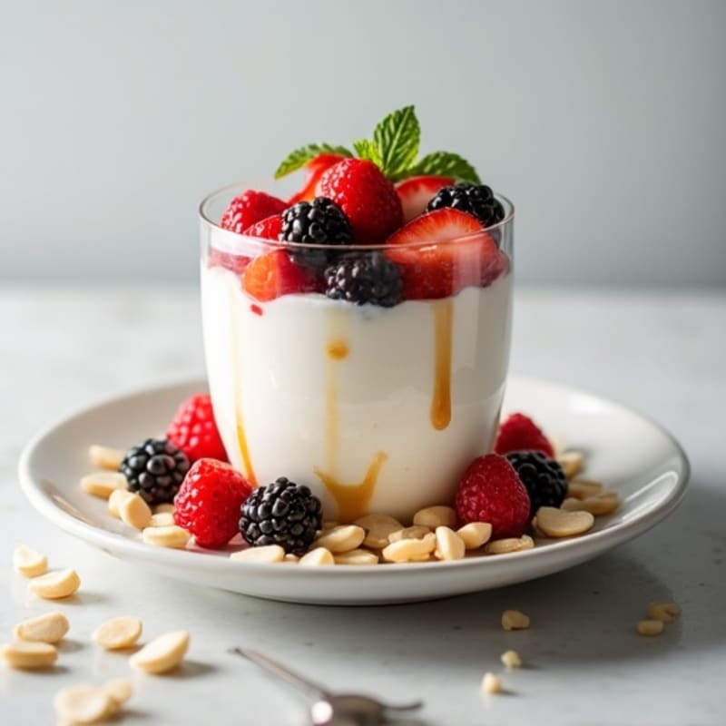 Greek Yogurt Protein Parfait with Berries and Almonds