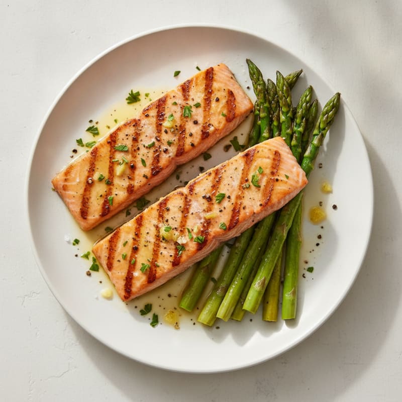 Lemon Herb Grilled Salmon with Asparagus
