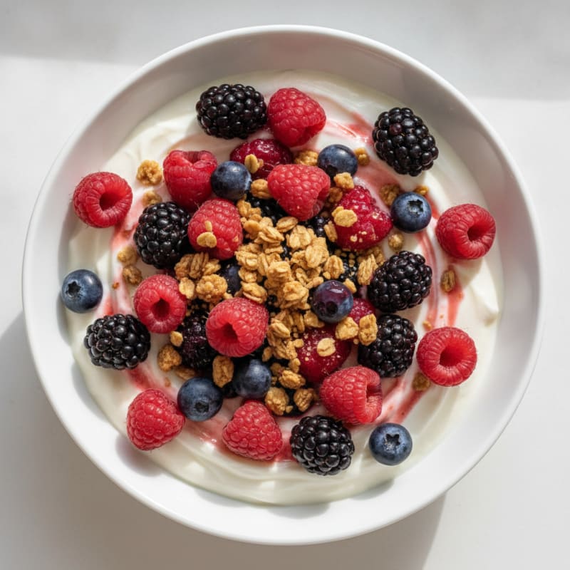 Vanilla Protein Yogurt with Mixed Berries
