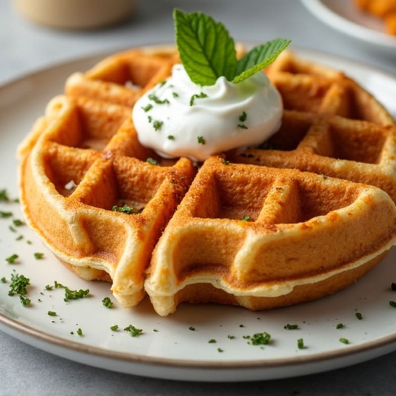 Crispy Baked Chicken with Fluffy Whole Wheat Waffles