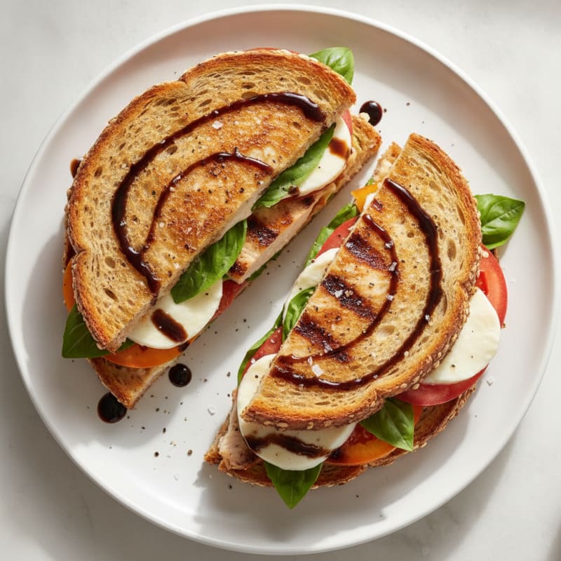 High-Protein Grilled Caprese Chicken Sandwich