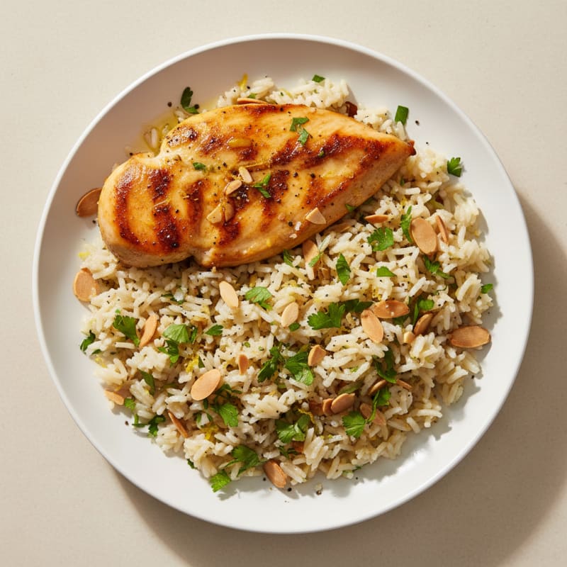 Lemon Herb Rice Pilaf with Toasted Almonds