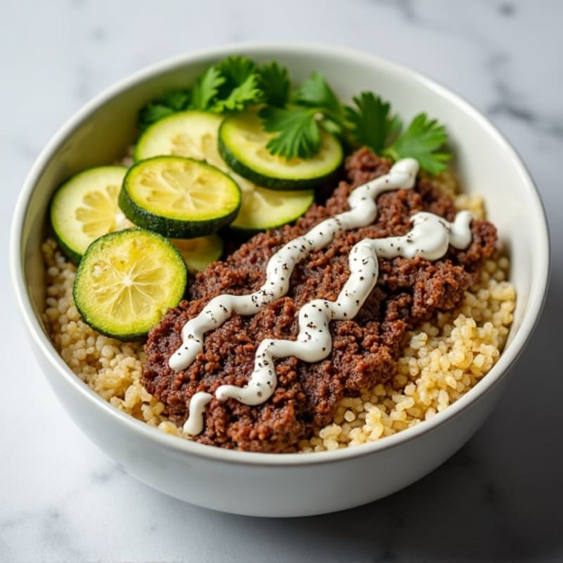 Seasoned Ground Beef Bowl with Special Sauce
