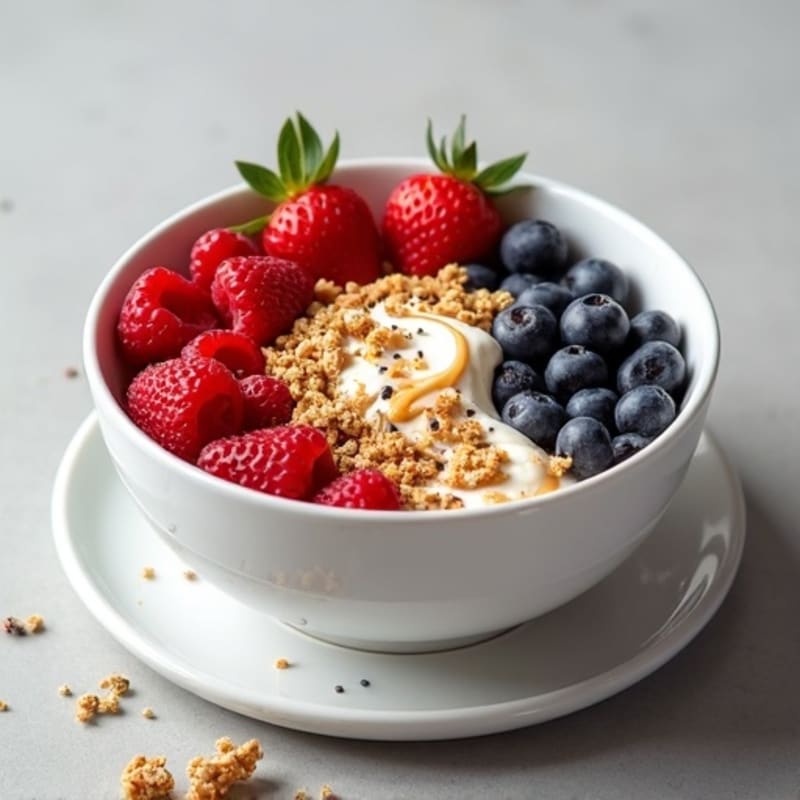 Greek Yogurt Bowl with Mixed Berries and Almond Butter