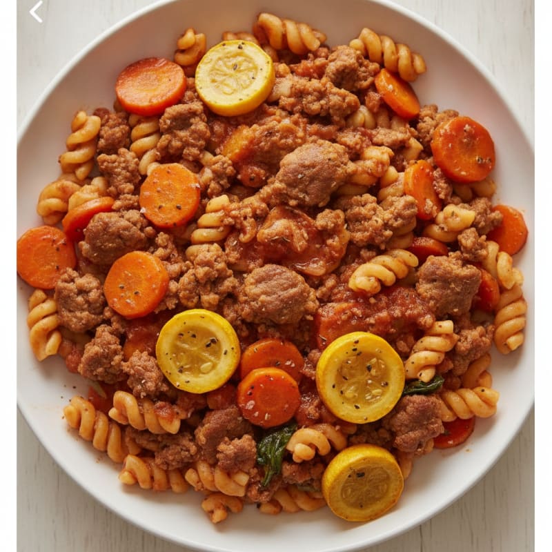 Hearty Beef and Vegetable Pasta Skillet